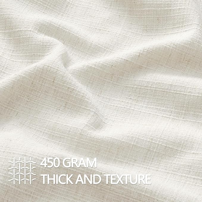 MIULEE Pack of 2 Thick Textured Couch Throw Pillow Covers, Natural Beige Decorative Pillow Covers 18x18, Neutral Linen Cushion Cases for Sofa Bed Living Room Modern Farmhouse Home Decor, No Filling