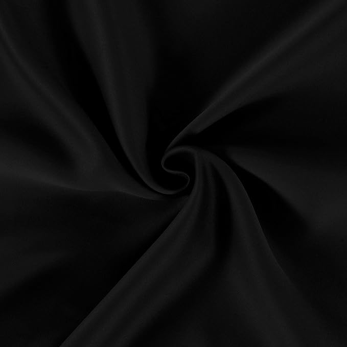 LEMOMO Black Blackout Curtains 34 x 84 Inch Length/Set of 2 Curtain Panels/Thermal Insulated Room Darkening Blackout Curtains for Bedroom