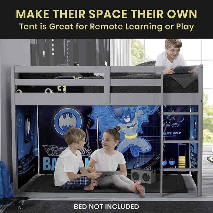 Batman Loft Bed Tent - Curtain Set for Low Twin Loft Bed (Bed Sold Separately) by Delta Children