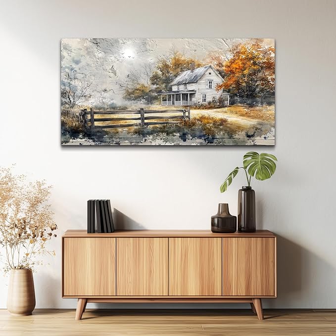 KELIYUAN Canvas Wall Art For Living Room Bedroom Wall Decor Home Office Dining Room Abstract Ink Landscape Painting Painting Room Hallway Prints Retro style Artwork Picture Wall Decoration 20x40 In