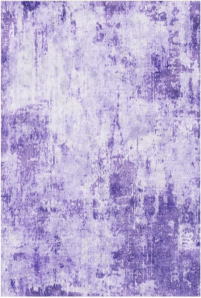 RELEANY Washable Area Rugs 2'x10' Non-Slip Modern Abstract Soft for Living Room Entryway Bedroom Nursery, Print Pattern, Purple Gray Pink White