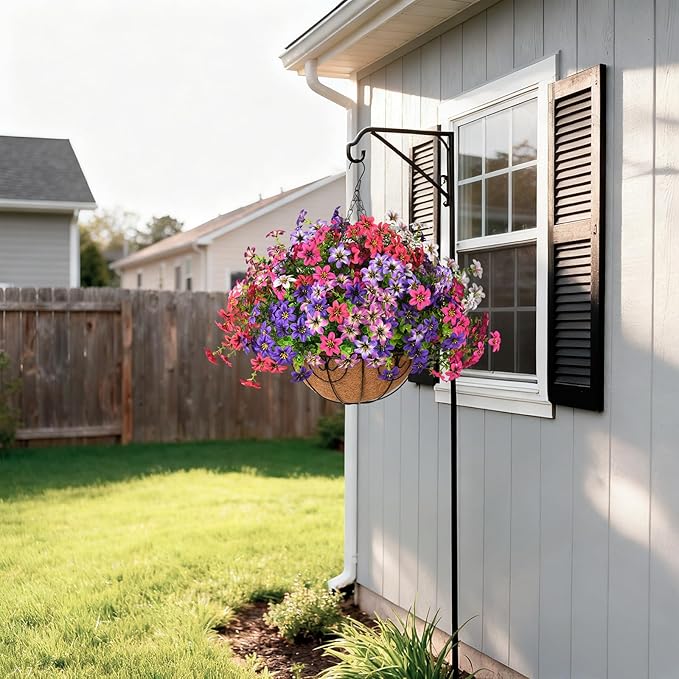 Artificial Flowers for Outdoor Fake Plants Spring Decoration, 12 Bundles Realistic Faux Flower Silk Daisy Plastic Bouquet UV Resistant for Outside Porch Patio Balcony Planter Yard Garden Home Decor