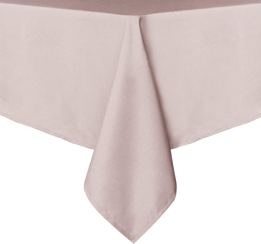 sancua Rectangle Tablecloth - 60 x 120 Inch - Stain and Wrinkle Resistant Washable Polyester Table Cloth, Decorative Fabric Table Cover for Dining Tables, Buffet Parties and Camping, Blush