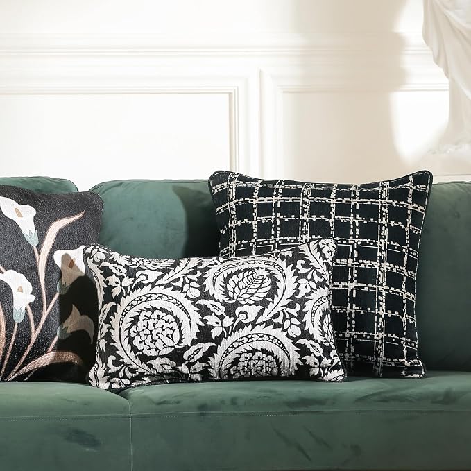bilin gaier Designer Vintage Linen Throw Pillow Cover,20"x12"-Callalily D | Elegant Cottage Pillow Cover,Concealed Zipper Design,Sofas,Bedroom,Living Room,Lounge Chairs,All Season Home Decor