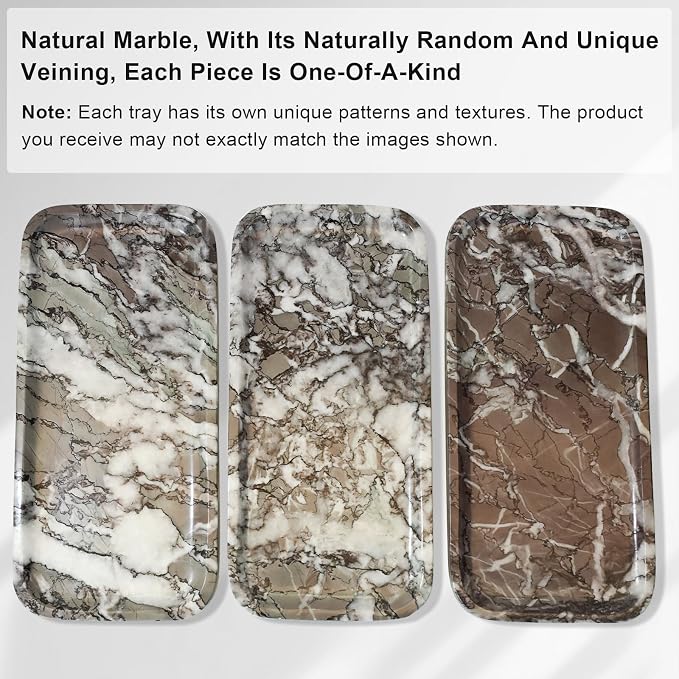 Marble Tray for Kitchen Counter,Stone Tray for Bathroom Countertop,Coffee Table,Vanity Decor Trays,Small Dresser Storage for Perfumes,Candles,Jewelry(Violet)