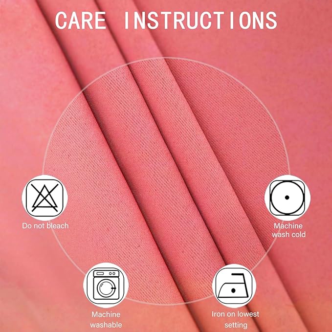 LEMOMO Blackout Curtains 52 x 120 Inch Long Coral Curtains Set of 2 Panels Room Darkening Curtains for Bedroom and Living Room