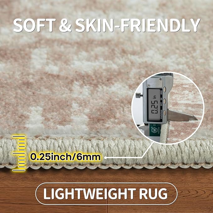 10x14 Area Rugs Large Living Room Rug Washable: Modern Abstract Rug Indoor Modern Carpet Non Slip for Dining Room Bedroom Nursery Home Office Beige