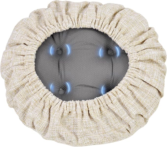 SINOSSO Modern Bar Stool Cushion Dia.12, Fashion Interweaving Design Anti-Skid Silicone Round Stool Seat Cushion Cover Padded (Beige, S,1)