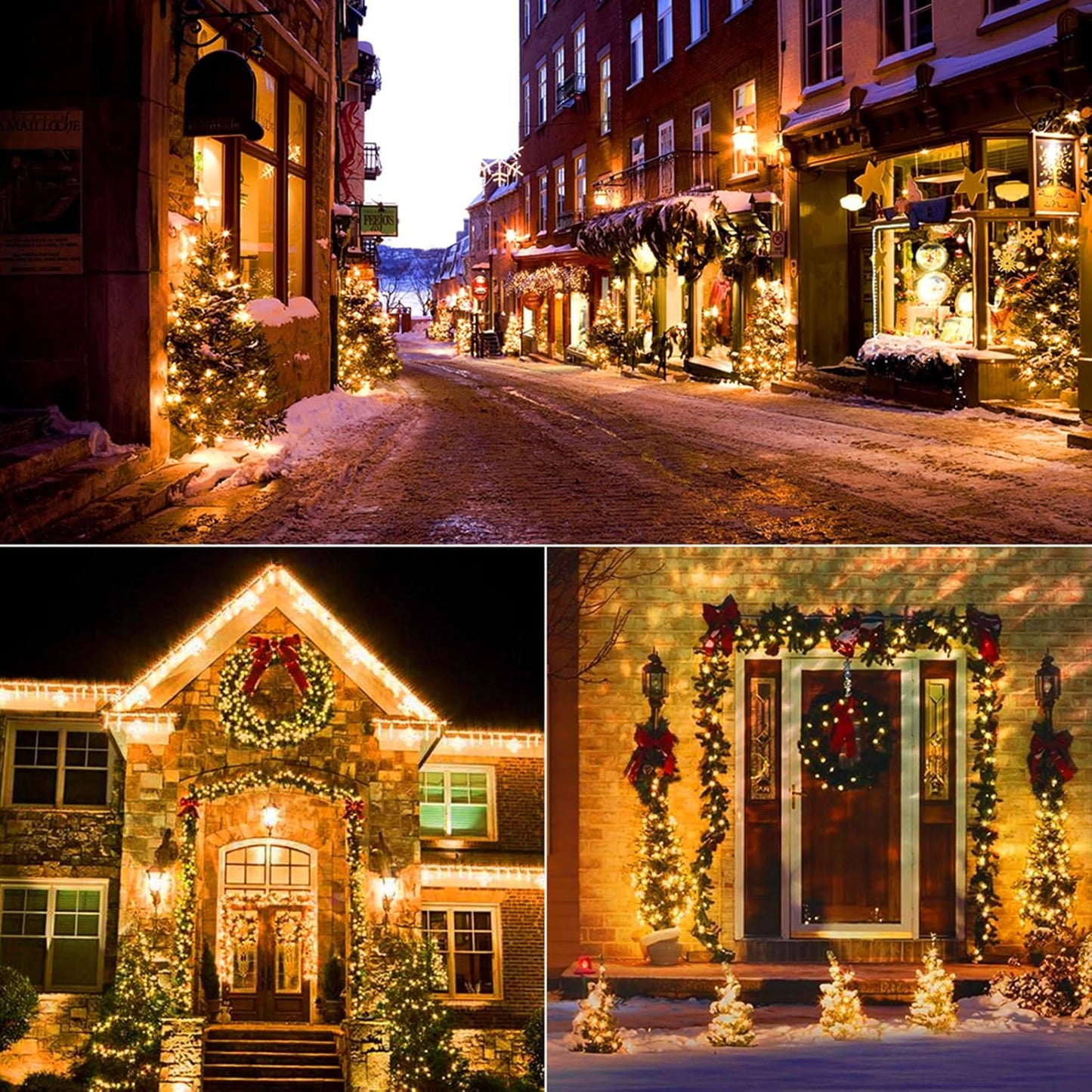 BrizLabs Clear Christmas Lights Outdoor 300 Count 69.6ft Incandescent Christmas Lights Connectable Warm White Light String UL Certified Xmas Mini Light Green Wire for Indoor Tree Holiday Party Decor