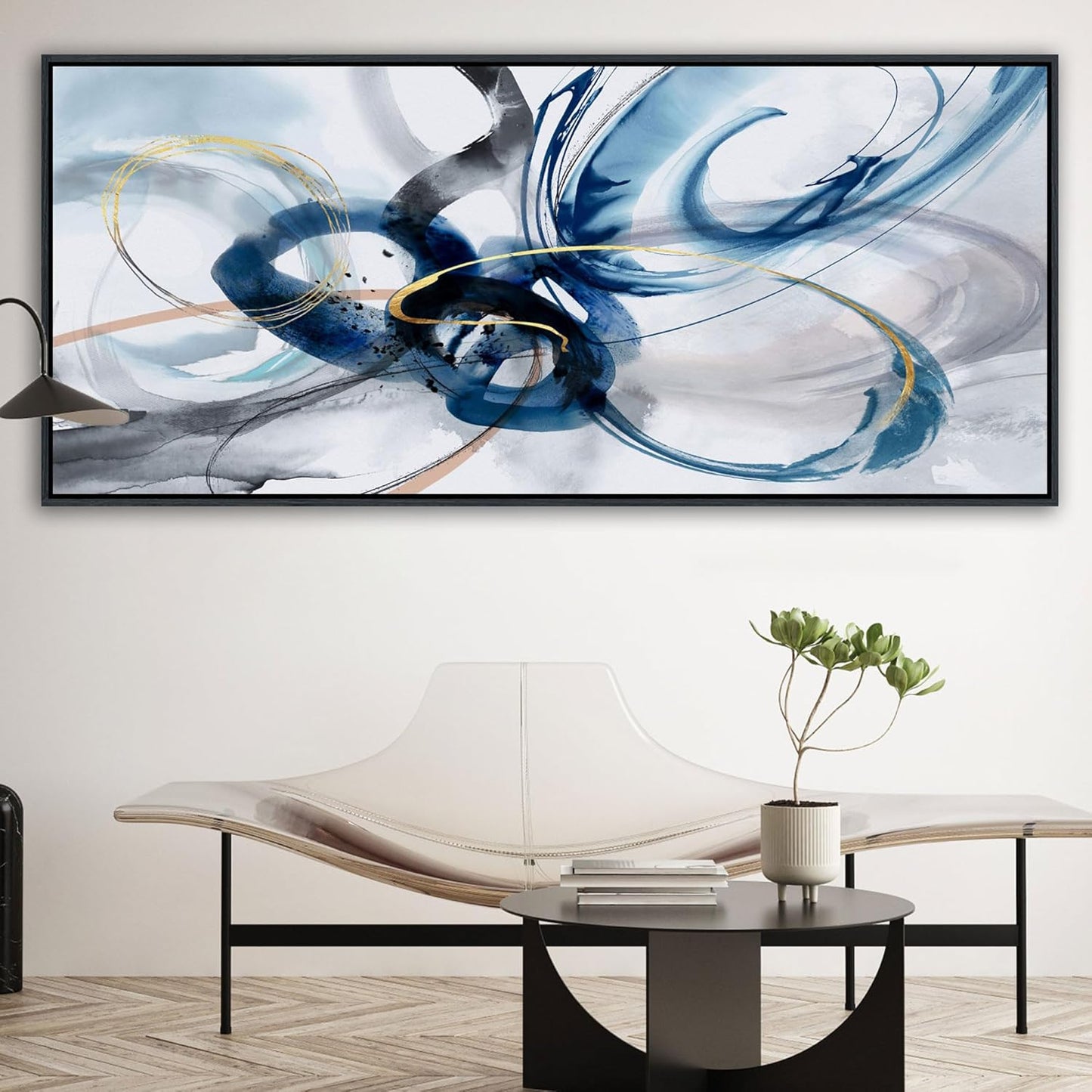 KLAKLA Abstract Wall Art 86x39 Inches - Huge Canvas Picture Wall Decor Living Room Oversized Artwork for Walls Bedroom Office Decoration Modern Frame Wall Art