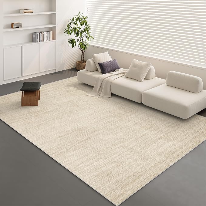 Valenrug Washable Rugs 7x9 - Non Slip 7x9 Area Rugs for Living Room, Stain Resistant Area Rugs for Bedroom, Foldable Machine Washable Area Rug(7'x9', Beige)