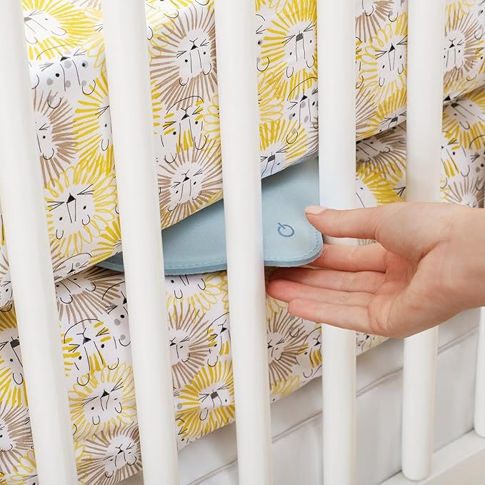 Munchkin Lulla-Vibe Vibrating Pad, Baby Sleep Soother for Crib Mattresses, Bassinets, Strollers, Nap and Sleep Aid for Babies and Infants, Rechargeable, Light Blue