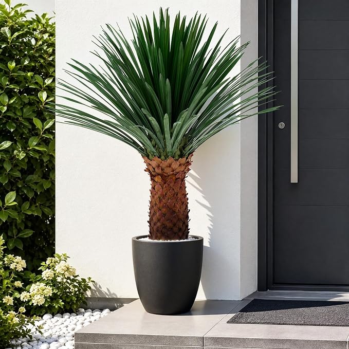 4FT Artificial Agave Plant in Black Pot, 48 Inch Tall Faux Agave Succulent with Realistic Foliage, Fake Floor Plant for Indoor Outdoor Front Porch Patio Home Office Hotel Desert Style Decor