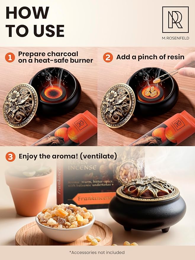Pure Oman Frankincense Resin - 100% Natural Aromatic Tree Gum Sap, Soothes Mind & Enhances Meditation - 40g