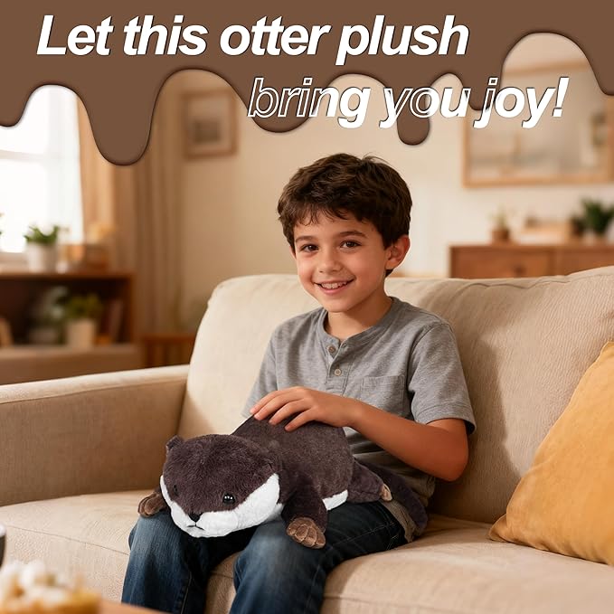 CSVBTRF Weighted Stuffed Animals, 4.1 lbs 18" Otter Plush Hugging Pillow, Otter Stuffed Animal Gifts for Kids Boys and Girls