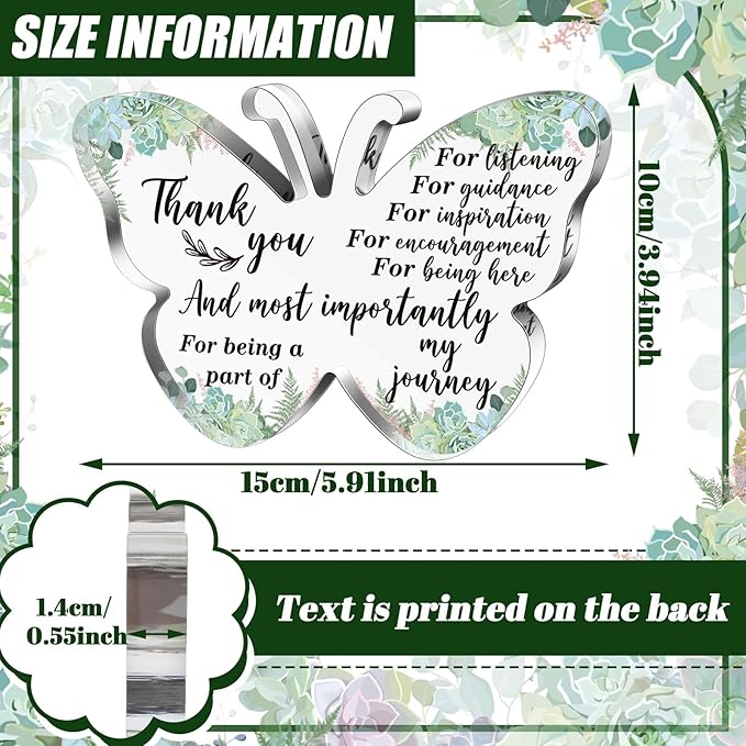 Yinder Thank You Gifts for Women Appreciation Gifts for Coworker Employee Nurse Teacher Leader Boss Inspirational Quotes Acrylic Desk Decor for Home Office Farewell Retirement