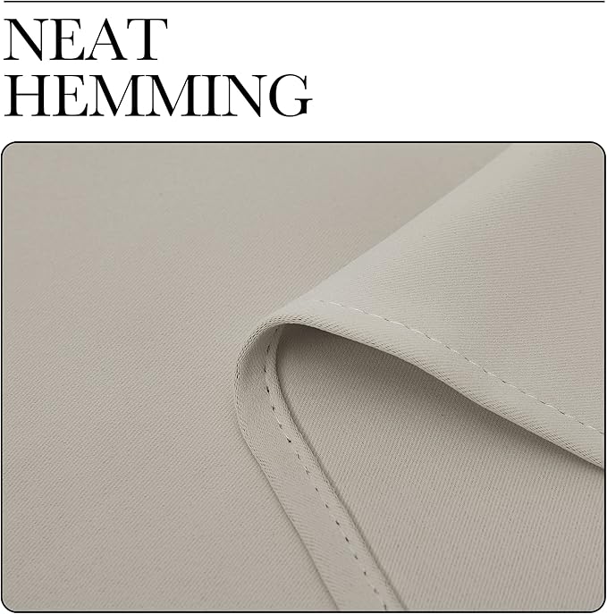NICETOWN Blackout Curtains for Living Curtains, Room Darkening Window Curtain Panels, Easy-Care Solid Thermal Insulated Draperies/Drapes for Daughter Room (Natural, 2 Panels, 42 by 84)
