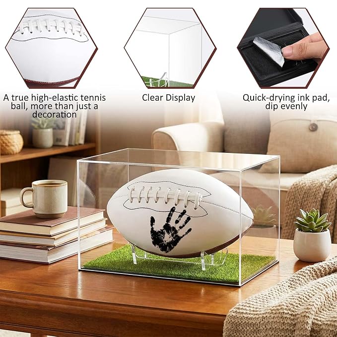 Soulchen Football Newborn Footprint Kit with Ink Pad Baby Hand and Footprint Kit for Newborn Memory Rookie of the Year First Birthday Baby Shower Gifts