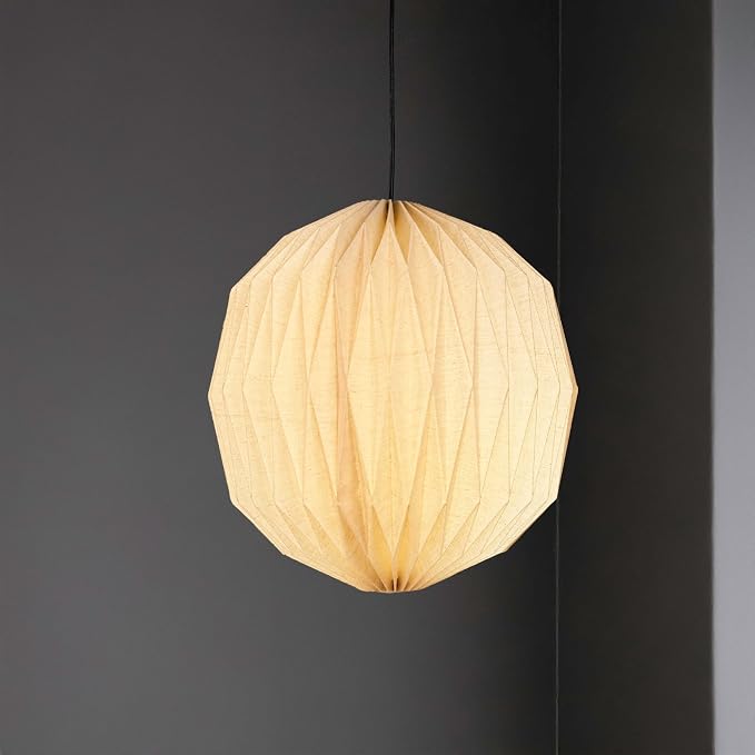 JONATHAN Y 15.75" Natural 1-Light Paper Pendant Light, Modern Vintage Honeycomb Orb Shade Hanging Lantern for Dining Room, Scandinavian Minimalist, LED Bulb Included JYL9101B