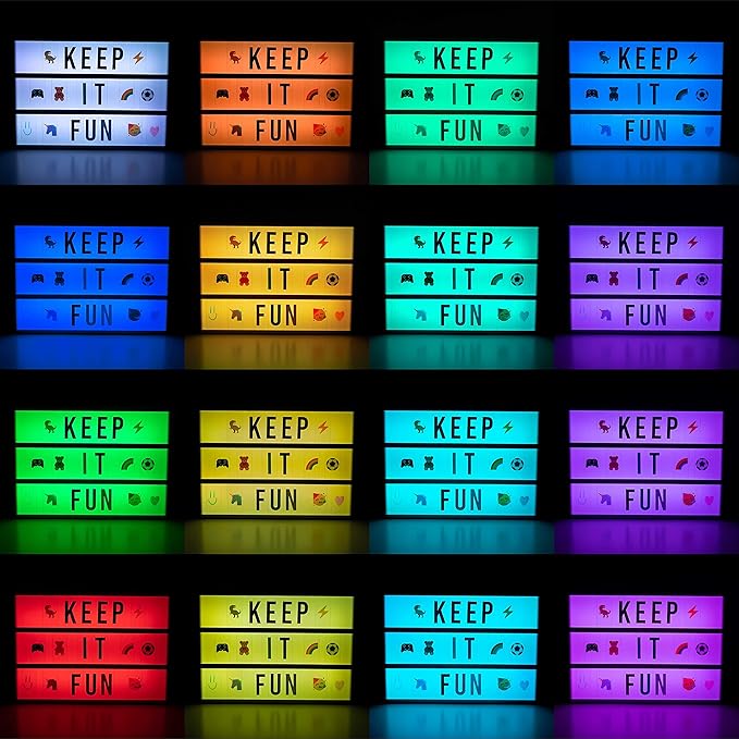 BONNYCO Cinema Light Box A4 Shiny Gold 16 Colors with 400 Letters, Emojis, 10 Premium Cards, Remote Control and 2 Markers. Led Light Up Sign, Novelty Gifts for Women. Gifts for Girls Christmas
