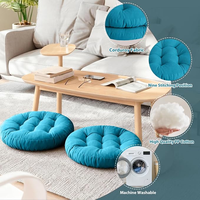 Tiita Outdoor Cushions Square Floor Pillow Thicken Tufted Seat Pad Large Floor Cushion for Yoga Meditation Living Room
