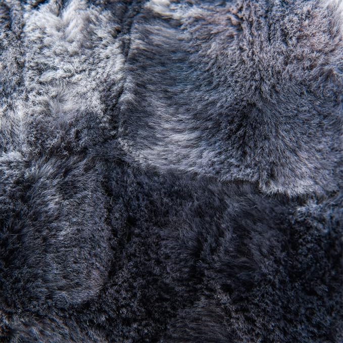 A Nice Night Faux Fur Reading Pillow Bed Wedge Large Adult Children Backrest with Arms Back Support for Sitting Up in Bed/Couch for Bedrest,Tie Dyed Gray