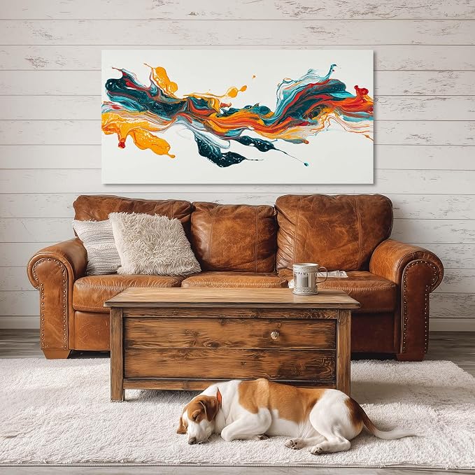 Ggaafet Colorful Abstract Wall Art for Bedroom Canvas Painting Prints Pigment Liquid Art Deco Modern Artwork Office Family Room Decor
