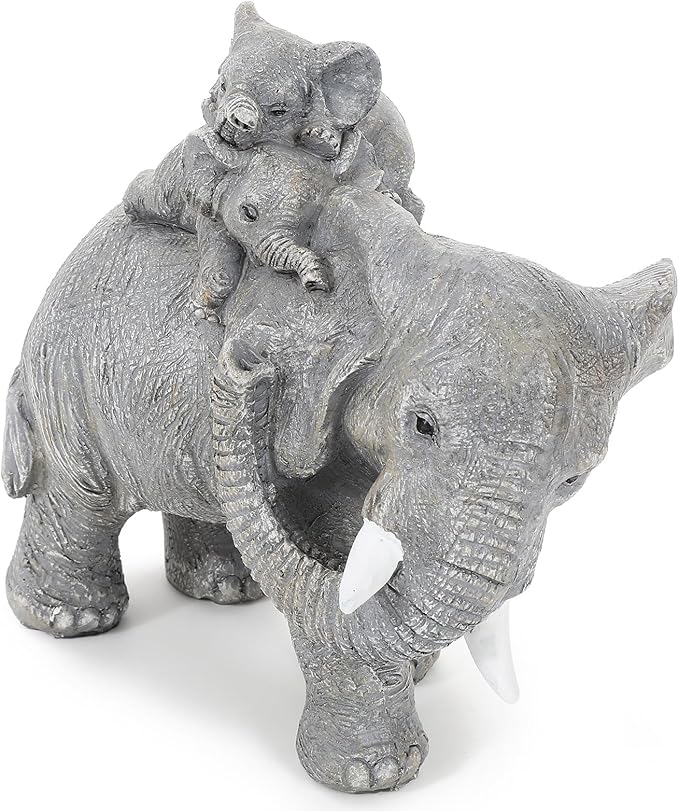 Good Luck Decorations Elephant Gifts for Women,Unique Figurines Decor for The Home, Room,Bathroom,Bedroom,Classroom Shelf Décor (Gray)