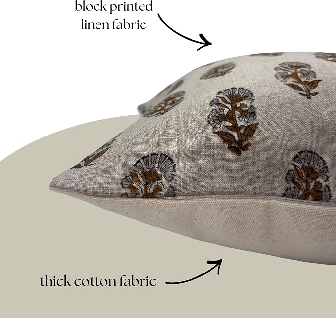 Linen Throw Pillow Covers 20x20 inch sage Gray Amber Decorative Pillow Covers for Living Room, Bedroom