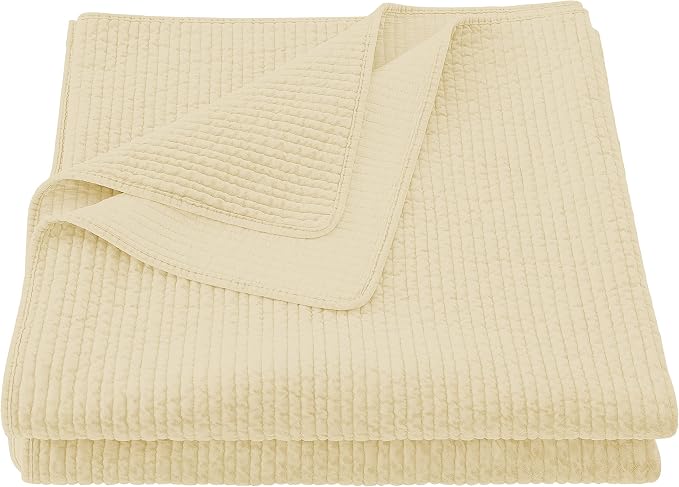 HiEnd Accents Stonewashed Cotton Velvet Quilt, Twin Size, Light Tan Solid Color, Classic Traditional Rustic Style Luxury Bedding, Soft Lightweight Bed Cover