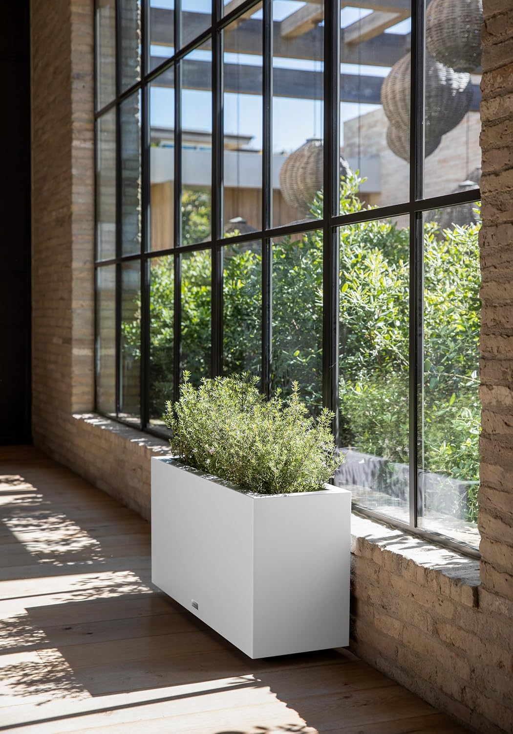 Veradek Block Series Long Box Planter - Large Rectangular Planter for Indoor or Outdoor Patio/Porch | Durable All-Weather Use with Drainage Holes | Modern Décor for Tall Plants, Flowers or Shrubs