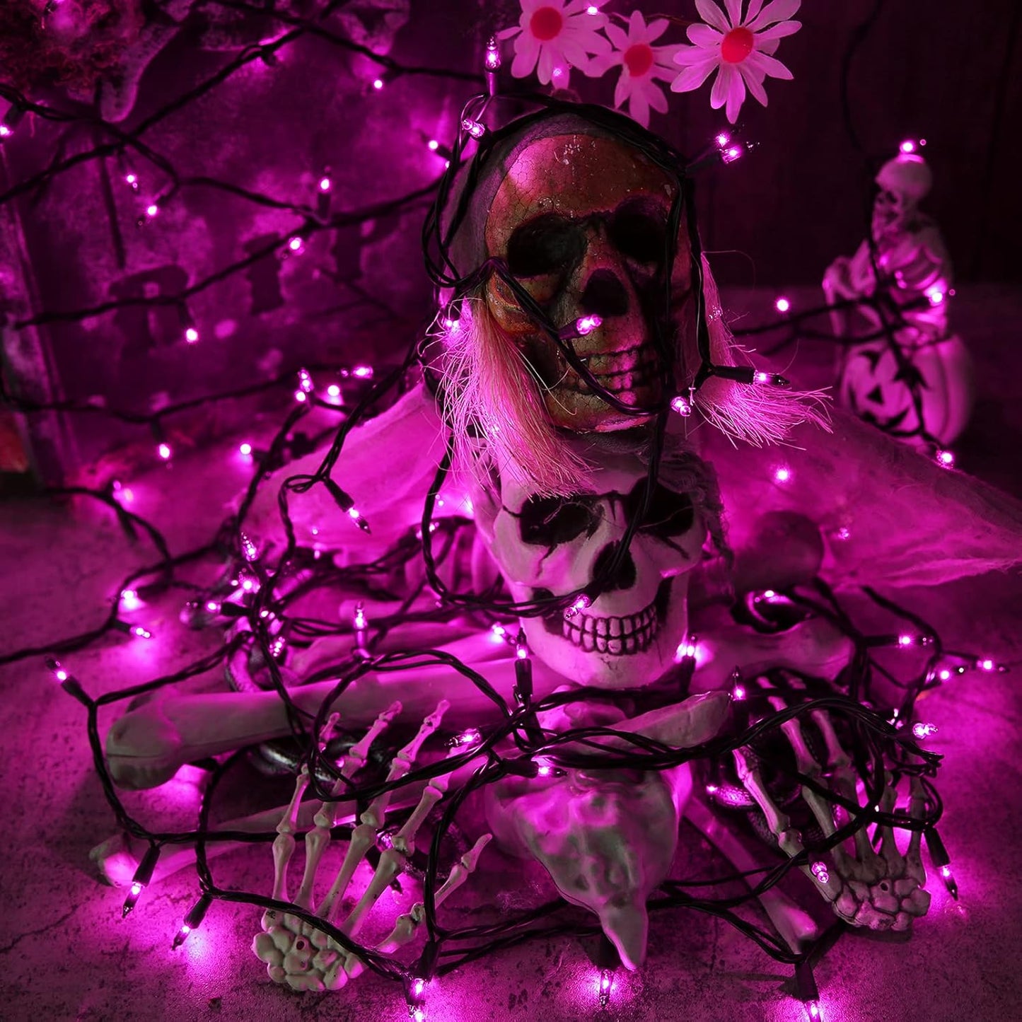 Toodour Purple Halloween Lights, 25ft 100 Count Incandescent Halloween String Lights, UL Certified Connectable Mini Bulbs String Lights for Home, Garden, Porch, Yard, Patio, Party, Indoor Decoration