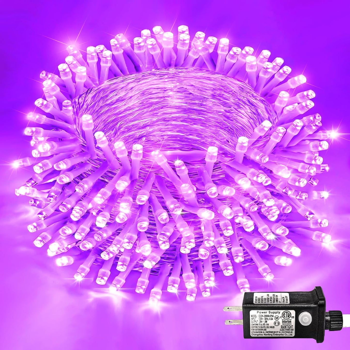 400 LED Purple String Lights, 132 FT Purple Christmas Lights Bedroom 8 Modes Plug in Waterproof Twinkle Fairy Light for Tree Christmas Halloween Thanksgiving Decorations