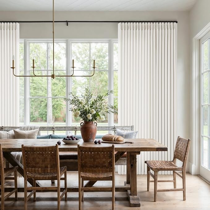 Ivory Linen Curtains 92 Inches Long 2 Panels Set Pinch Pleated Linen Drapes for Living Room Bedroom Neutral Boho Farmhouse Modern Back Tab Pinch Pleat Light Filtering Sheer Curtains 40x92 Length