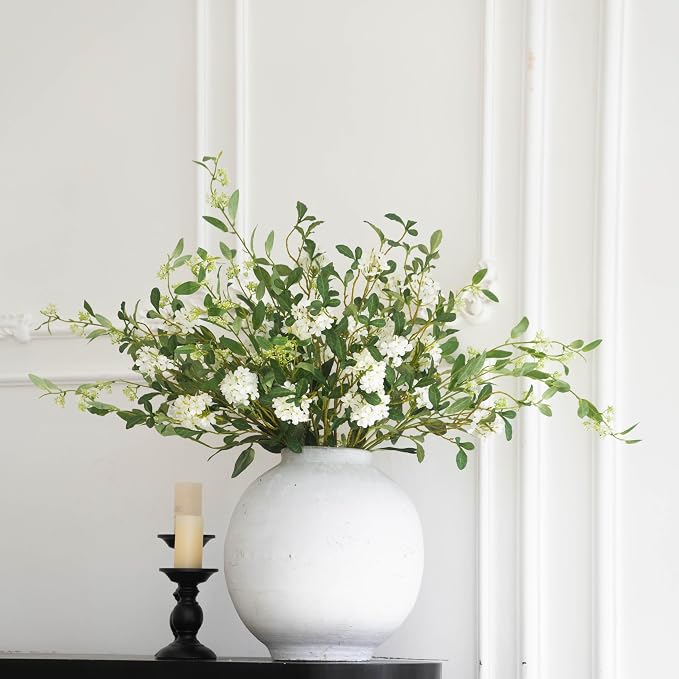 MISSPIN Artificial Flowers with Greenery Stems Faux Plants Indoor Branches for Tall Vase Ultra-Realistic, 9 Pcs Wedding Centerpieces, Home Decor & DIY Bouquets