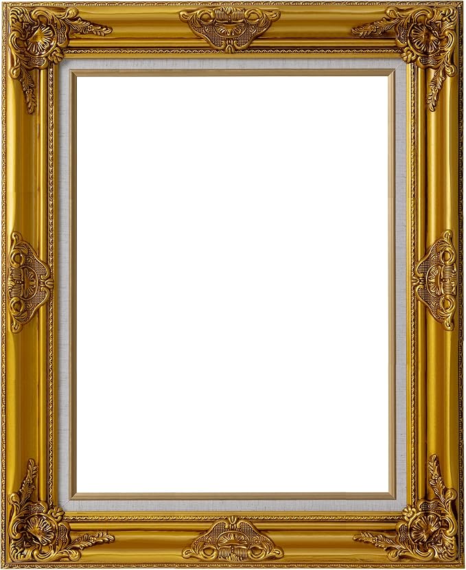 Classic 12x16 inch Picture Frames: Ornate Gold 16x12 Poster Frames for Canvas Photo Painting, Artwork, Wooden Antique Gallery Wall 12 x 16 Frames without Acrylic Glass and Backing