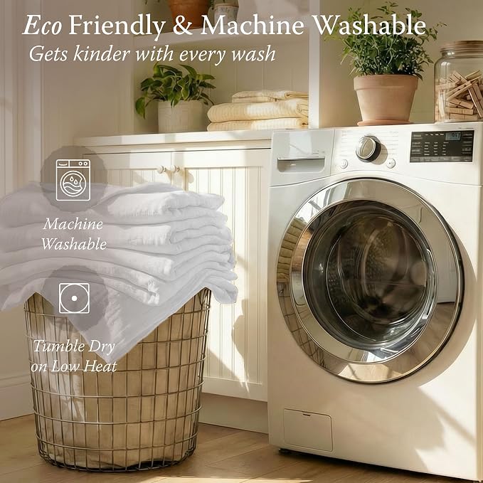 Threadmill Summer Queen Size Blanket| 4 Layer Cotton Gauze Blanket | Lightweight, Breathable, and Cozy for All Seasons | Versatile Muslin Blanket for Couch, Bed, or as a Picnic Blanket Use | White