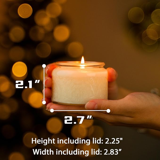 4 oz Clear Mandala Glass Candle Jars with Bamboo Lids, 18 Pack | Patented Embossed Design, Includes Wick Centering Devices & Warning Labels, Multiple Color Options