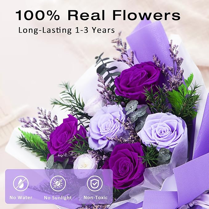 Vrioca Flowers for Delivery, Preserved Flowers Bouquets, Birthday Gifts for Women Mom