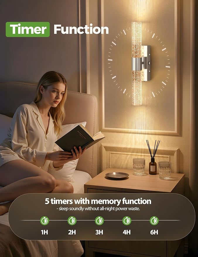 JOFIOS Battery Operated Wall Sconce Set of 2,3CCT Dimmable,10400mAh,Silver Modern Rechargeable Wall Sconce with Remote,Wireless Wall Lights for Bedroom,Living room,Hallway(15.3 inch)