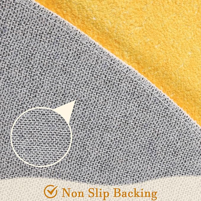 Topotdor Round Kids Play Rug Alphabet Nursery Area Rug Extra Large Soft Crawling Play Mat for Children Toddlers Bedroom (71 inch, Yellow)