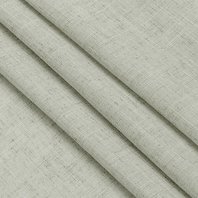 Sage Green Linen Sheer Curtains 54 Inch Length 2 Panel Set Back Tab Rod Pocket Semi Sheer Light Filtering Short Curtain Soft Elegant Aesthetic Small Window Drapes for Bathroom 52x54 Inches Long