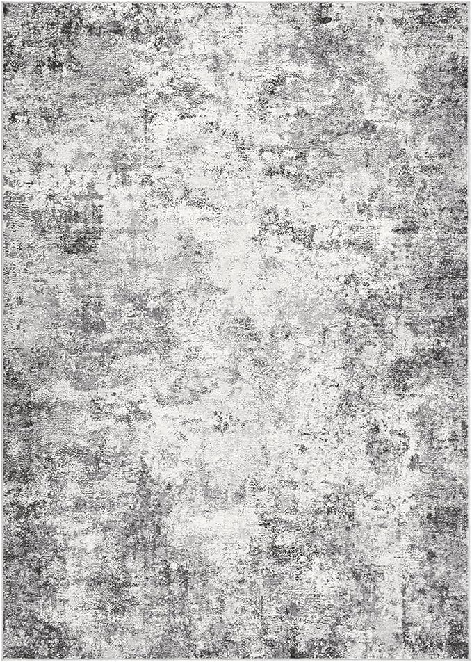 UERMEI 8x10 Area Rug Living Room Rugs - Washable Neutral Modern Abstract Soft Thin Rug Indoor Floor No Slip Rug Carpet for Bedroom Under Dining Table Home Office Decor - Grey