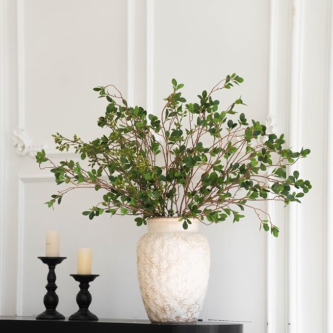 MISSPIN Artificial Flowers with Greenery Stems Faux Plants Indoor Branches for Tall Vase Ultra-Realistic, 8 Pcs Wedding Centerpieces, Home Decor & DIY Bouquets