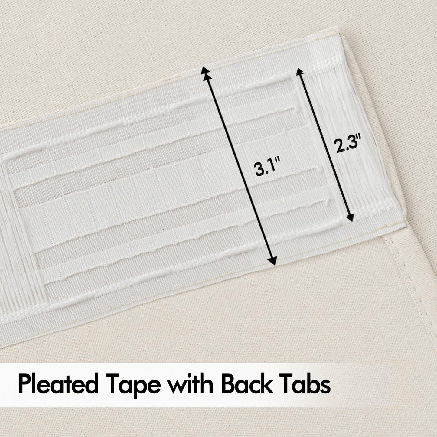 MIULEE Ivory Back Tab Blackout Curtains 120 Inch Long 2 Panels Set for Bedroom, Rod Pocket/Pinch Pleated Extra Long Thermal Insulated Living Room Darkening Light Blocking 10FT Drapes