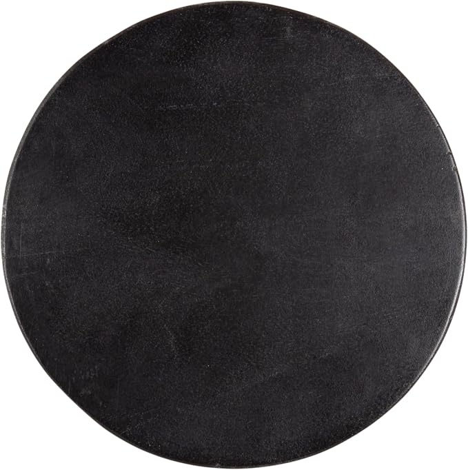 Kate and Laurel Omar Modern Wooden Round Drink Table, 9 x 9 x 20, Black, Geometric Floating Disks Circle Mini Table for Use as Small Bedroom Night Stand or Indoor Plant Stand