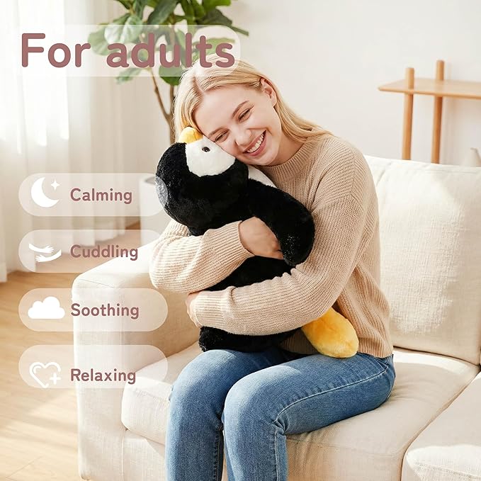 Niuniu Daddy Penguin Weighted Stuffed Animals for Kids & Adults, 20" | 3.3lb Large Weighted Plushies Pillow for Sleeping and Calming, Cute Lying Plush Toy Huggable Gift for Everyday Comfort