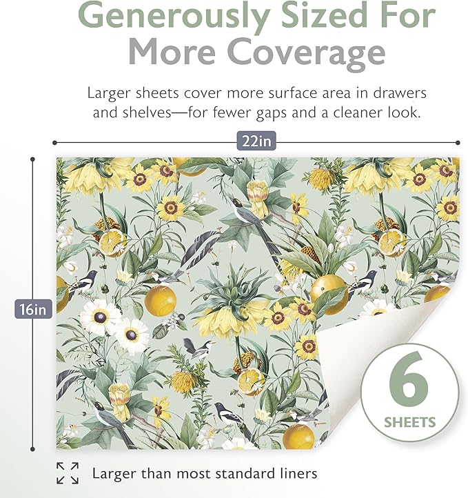 Scented Drawer Liners for Dresser Fragrant Paper Liner for Drawers Cabinet Shelf Linen Closet and Kitchen Scent Liners Non Adhesive (Golden Orchard)