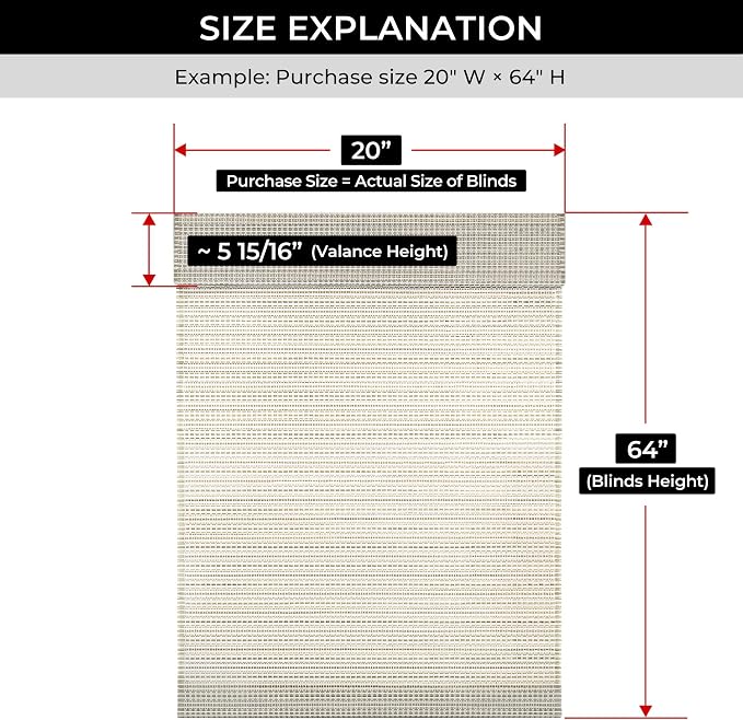 UNISHADES Cordless Bamboo Roman Shades, 33.5×64 in, Greystone | Thin Bamboo Strip Weaving Technique, Light Filtering without obstructing the view
