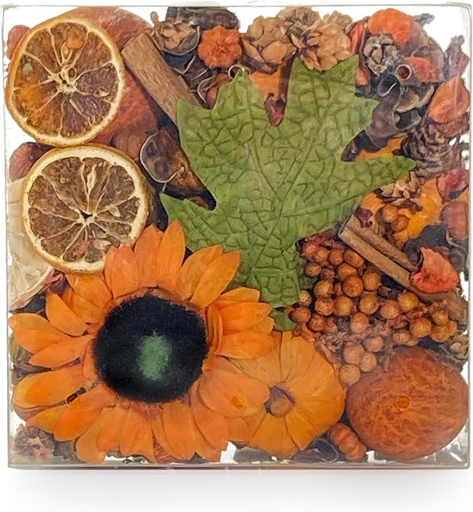 ANDALUCA Decorative Sunflower Fragrance Potpourri Fall Autumn Home Décor (Pumpkin Spice)